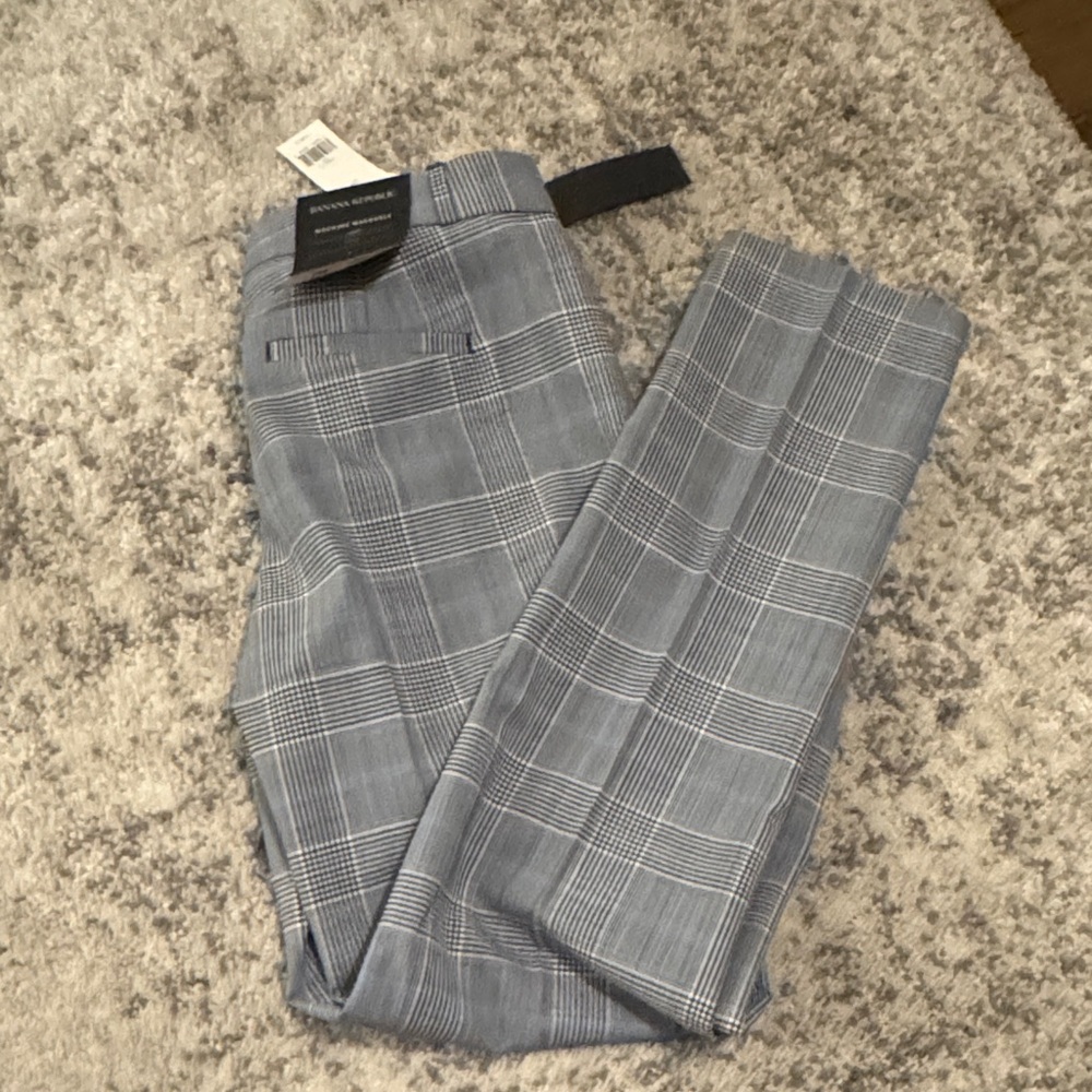 Banana Republic Gray Plaid Trousers